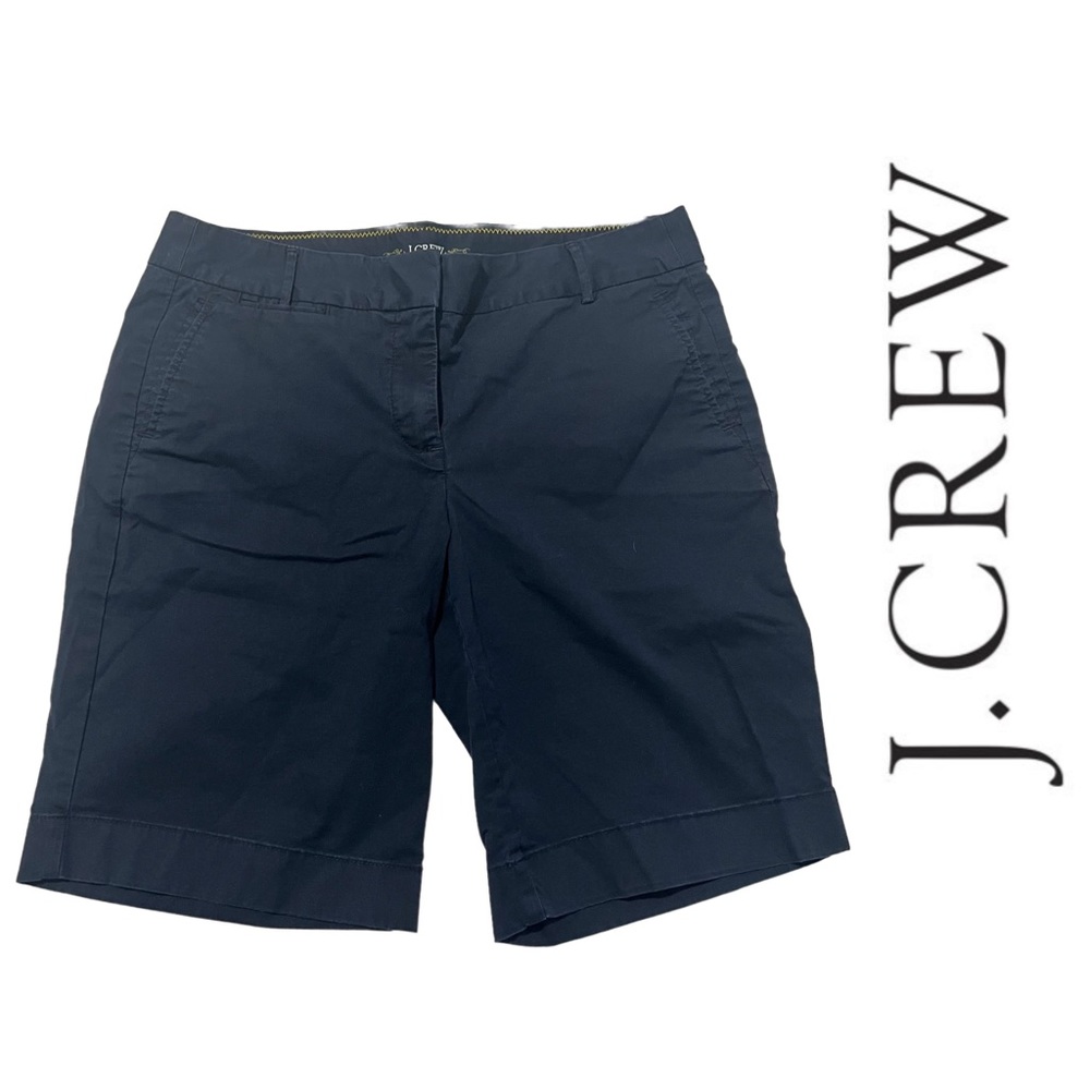 J Crew shorts Womens 4 Summer Weight Chino Navy Blue Stretch Cotton Casu…